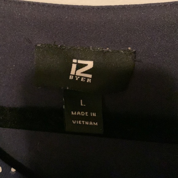 iZ Byer sleeveless lined navy and white dotted dress; Juniors Size large. - Picture 2 of 6